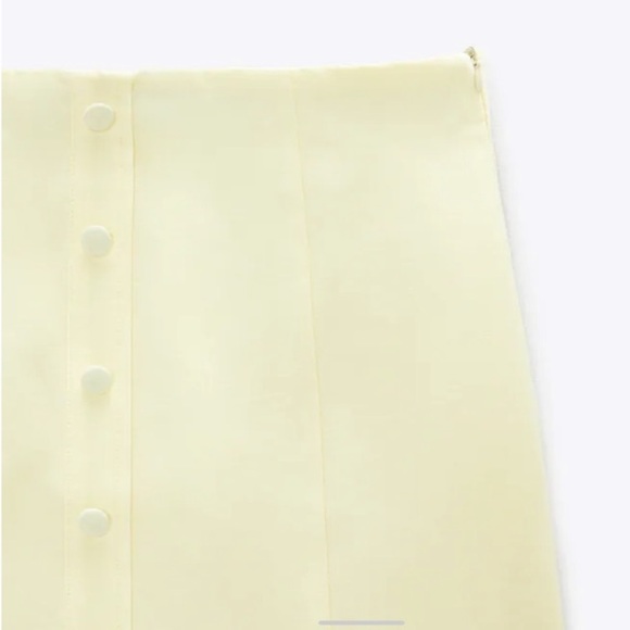 Zara Linen Blend Light Yellow Mini Skirt NWT - Picture 6 of 7